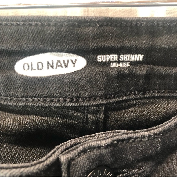 Old Navy super skinny mid rise black jeans semi crop size 10 - Picture 3 of 5